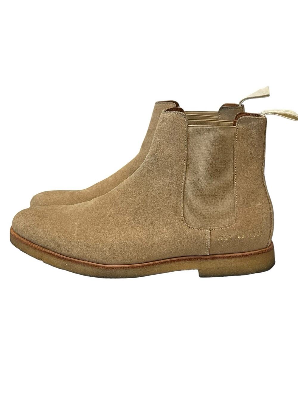Common Projects Beige Suede Chelsea Boots Size 43